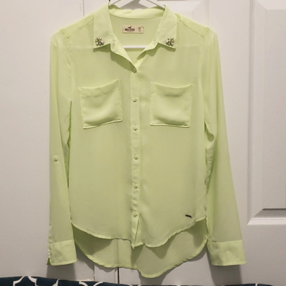 Hollister Sheer Button Up